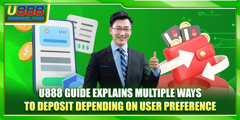 U888 guide explains multiple ways to deposit depending on user preference U888 guide explains multiple ways to deposit depending on user preference